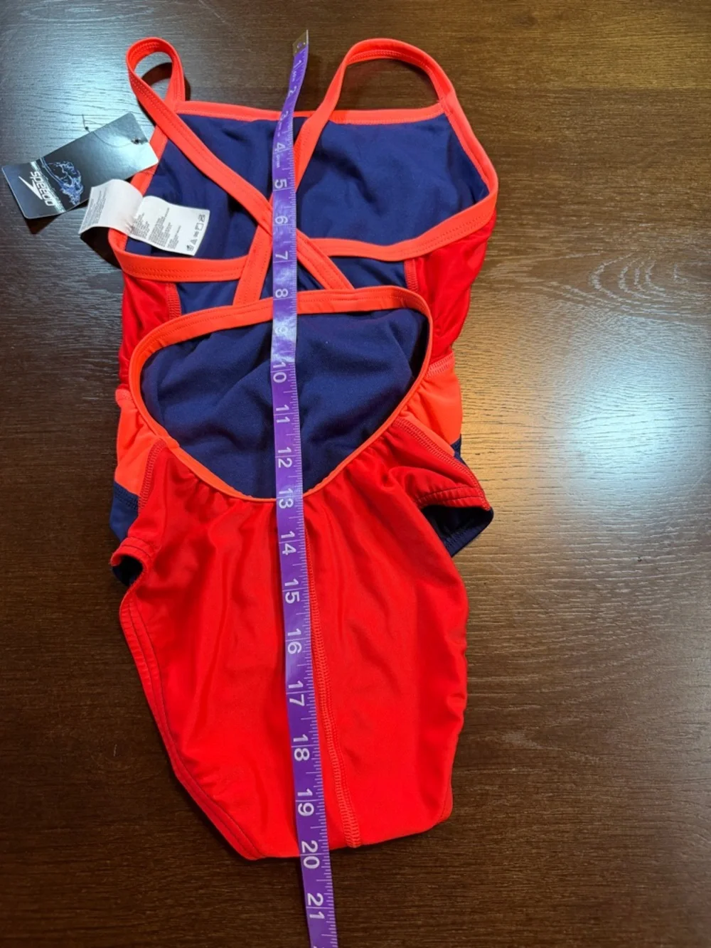 Speedo Pro LT 26 Navy and Red Athletic One-Piece Swimsuit